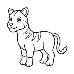 vector illustration of a donkey line art silhouette