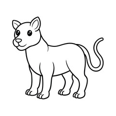 vector illustration of a donkey line art silhouette