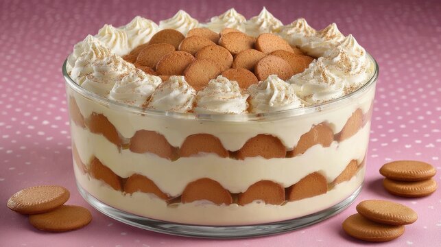 Banana Pudding Trifle Delight Layers of Creaminess  Cookie Goodness. - Powered by Adobe