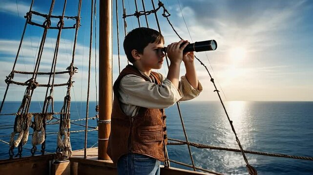 Pirate with a spyglass.