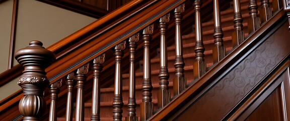close up of a wooden stair case