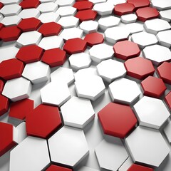 Fototapeta premium Abstract Red and White Hexagon Pattern