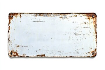 Rusty, rectangular metal sign
