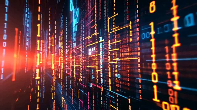 Abstract digital binary code display