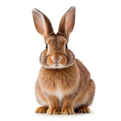 Adorable Brown Bunny Rabbit Isolated on White