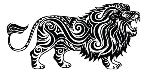 Roaring lion tattoo