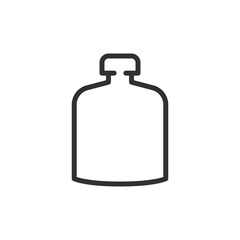 Bottle for yogurt or baby food, linear icon. Squeeze packaging for nutrition products. Line with editable stroke.