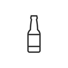 Beverage bottle, linear icon. Drink, refreshment, or summer party element. Line with editable stroke.