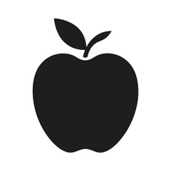 apple symbol  black isolated vector art silhouette 