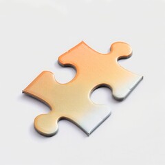 Obraz premium A single puzzle piece with gradient edges isolated on white .