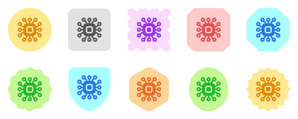 Editable processor, chip vector icon. AI technology, artificial intelligence, computer. Part of a big icon set family. Perfect for web and app interfaces, presentations, infographics, etc