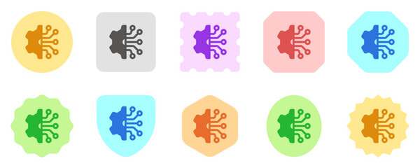 Editable configuration, setting, tech vector icon. AI technology, artificial intelligence, computer. Part of a big icon set family. Perfect for web and app interfaces, presentations, infographics, etc