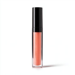 Lip gloss with black cap isolated on white background