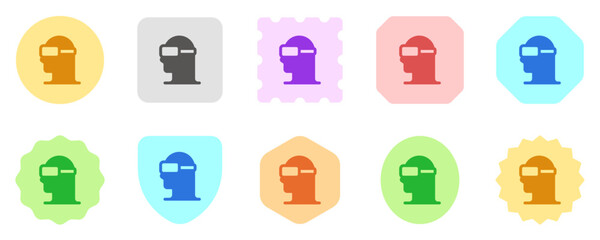 Editable VR goggles, virtual reality vector icon. AI technology, artificial intelligence, computer. Part of a big icon set family. Perfect for web and app interfaces, presentations, infographics, etc