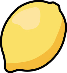 Flat vector illustration of juicy lemon