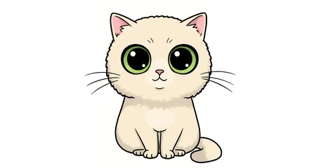 Obraz premium Cute cartoon cat illustration
