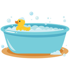 Bubble bath relaxation isolated vector illustration on white background