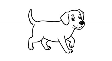 Obraz premium Cute cartoon puppy line drawing