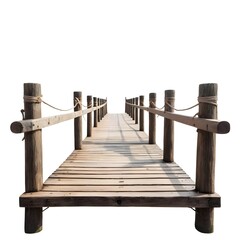 Naklejka premium Wooden Pier, Path to Nowhere, Isolated on White