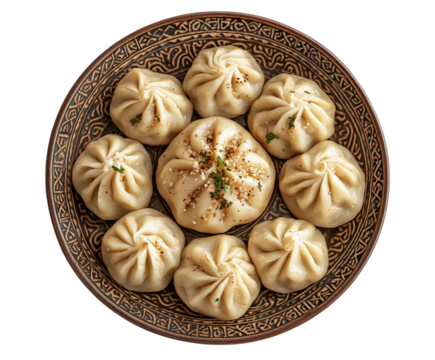 Delicious dumplings plated for dining kitchen food isolated on transparent background
