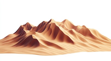 Desert mountain range,  3D render
