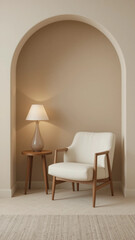 Minimalist Interior with Chair and Lamp