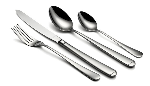 Modern Silverware Set Fork, Knife, and Spoons