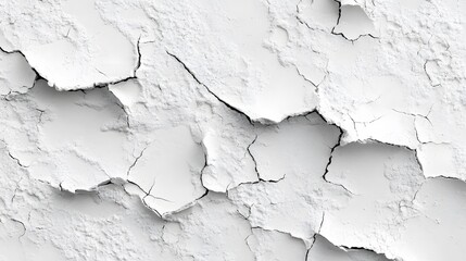 Obraz premium Cracked White Texture Abstract Background Dry Mud Surface