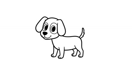 Fototapeta premium Outlined cartoon dog illustration