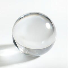 Crystal sphere resting gently on a white background