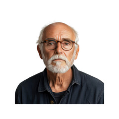 Obraz premium Portrait of a Serious Senior Man with Glasses