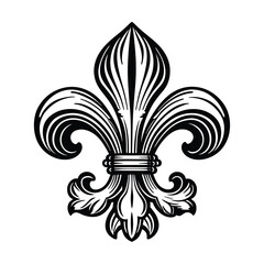 classic fleur de lis vector art silhouette 