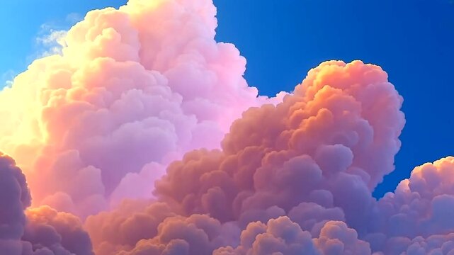 Dramatic cloudscapes painted with pastel hues