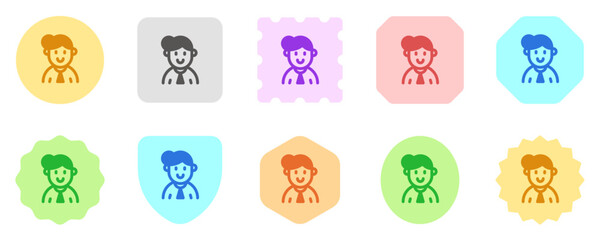 Fototapeta premium Editable housewife with bun hairstyle avatar vector icon. User, profile, identity, persona. Part of a big icon set family. Perfect for web and app interfaces, presentations, infographics, etc