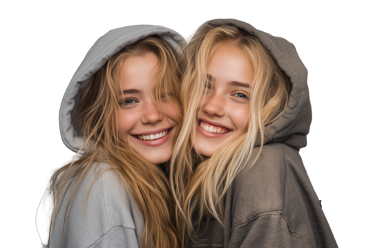 Happy young couple smiling and hugging in casual clothing PNG with a transparent background

