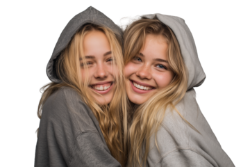 Happy young couple smiling and hugging in casual clothing PNG with a transparent background


