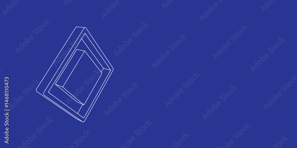 Aufkleber the outline of a large main road sign made of white lines on the left. 3d view of the object in pers