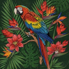 Obraz premium parrot on a branch