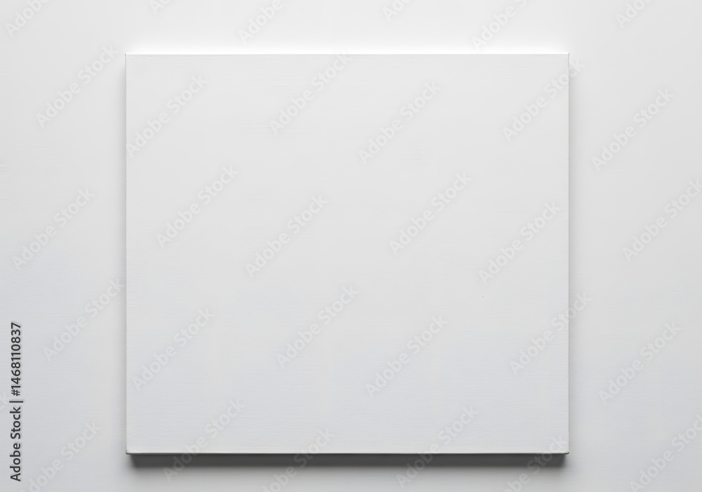 Poster blank white square panel casting shadow, clean minimalist background element for design projects, co