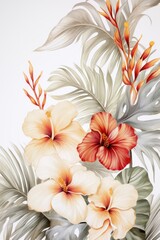 Obraz premium tropic leaves and flowers background