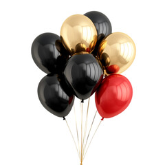 Elegant black gold and red balloons bunch festive celebration party decor