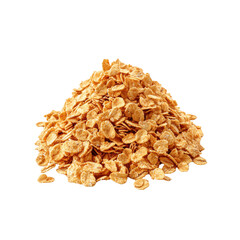 Heap of Golden Brown Cereal Flakes, Close-Up Studio Shot