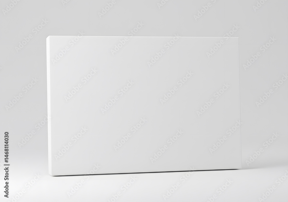 Poster blank white rectangular object leaning against wall, clean minimalist design perfect for mockups and