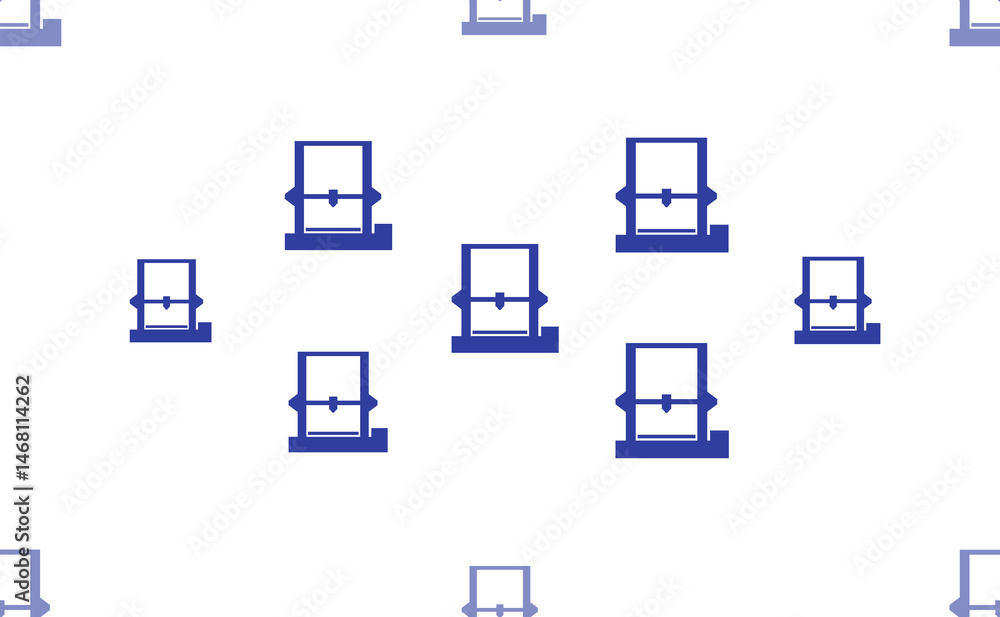 Aufkleber seamless pattern of large isolated blue 3d printer symbols. the pattern is divided by a line of elem