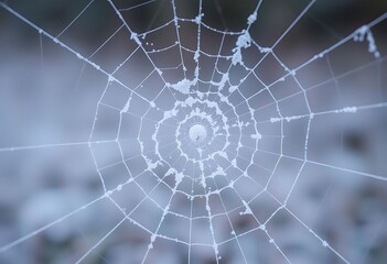 Fototapeta premium spider web with water drops on it