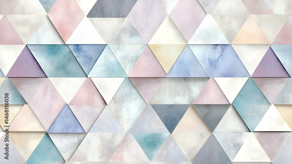 Aufkleber gentle hues on textured triangular planes create an engaging geometric pattern