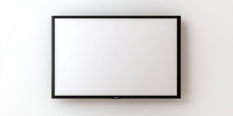 3D Visualization of a Flat Screen Television Mounted on a White Wall with Isolated Background