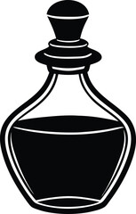 Glass Decanter: A simple, elegant design for a glass decanter silhouette with a stopper, perfect for adding a touch of sophistication to your design projects.