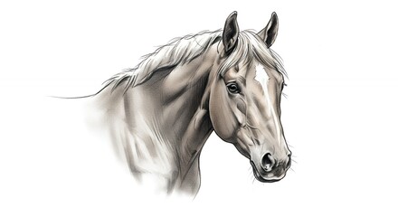 Obraz premium Detailed horse head illustration