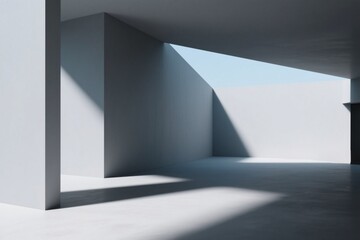 Minimalist Interior Design with Light and Shadow, Generative AI